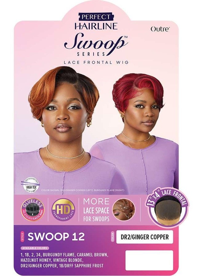 Outre Lace Front Wig - Perfect Hair Line 13X4 - Swoop Series - Swoop 12 (DARK BROWN 2) - Image 2